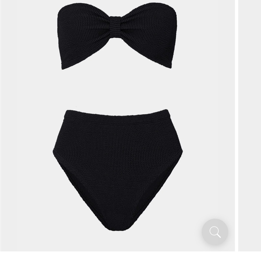 HUNZA G - gently used Black Strapless and high waist Bikini Set